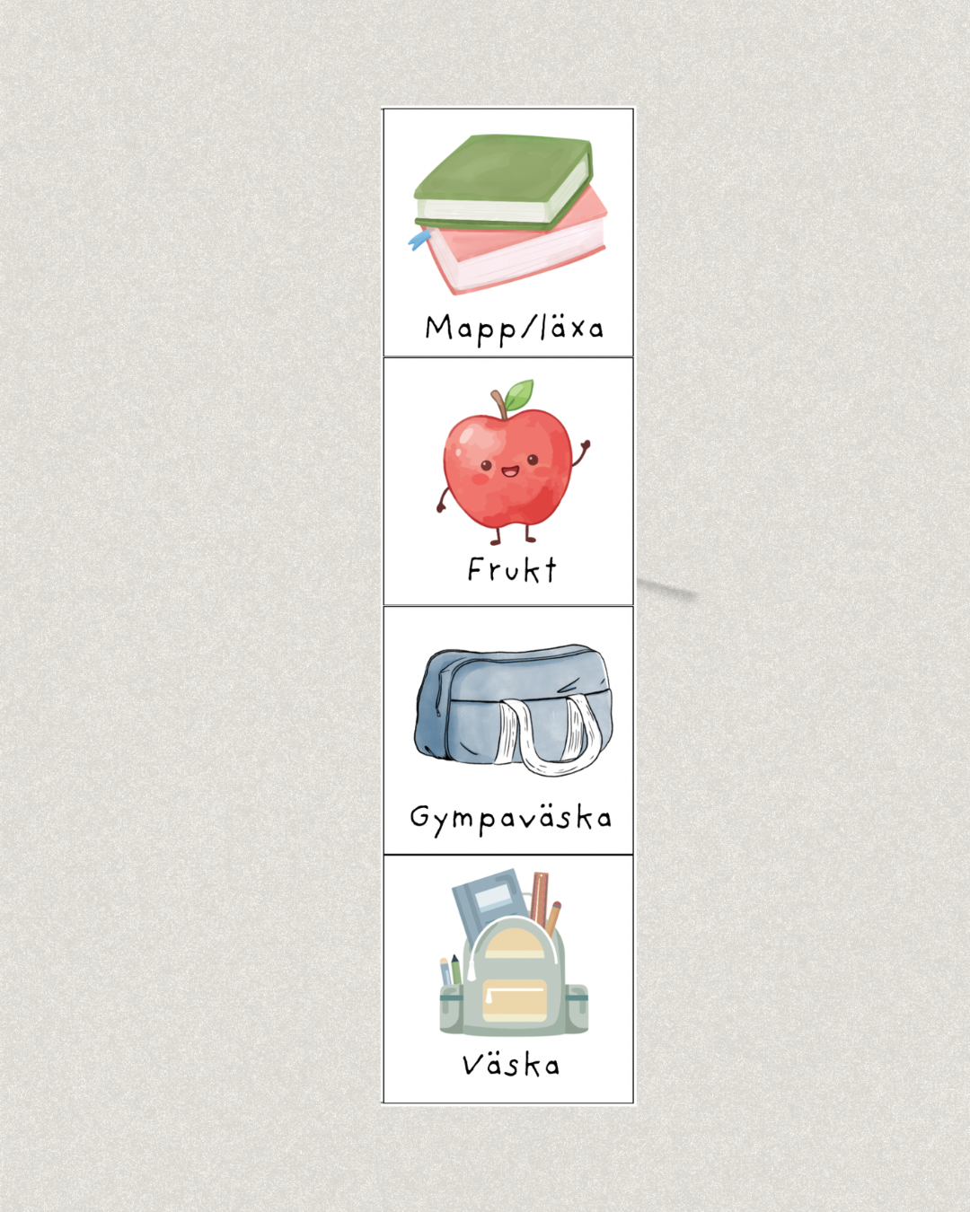 Bildstöd - Packa skolväskan