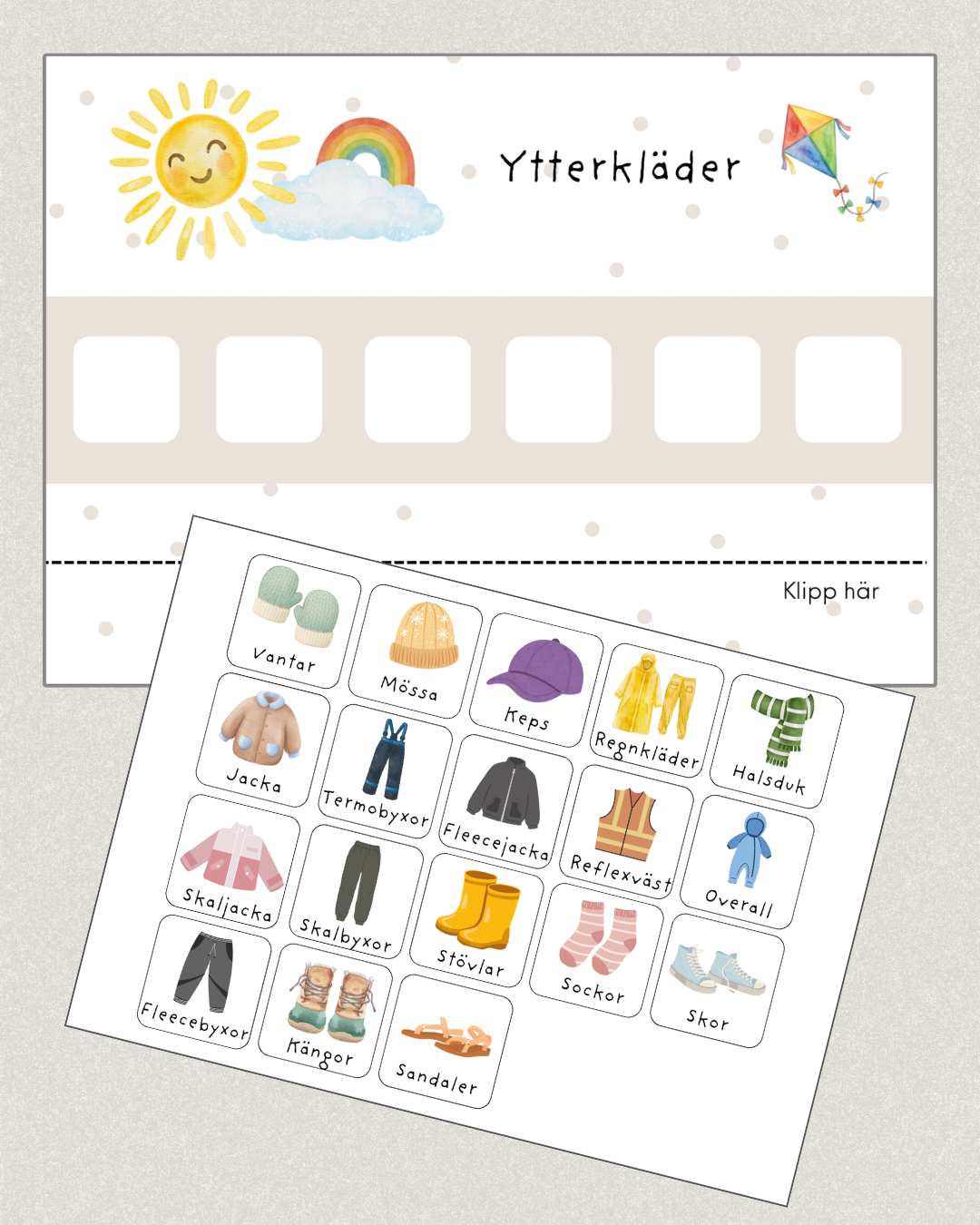 Bildstöd - Ytterkläder