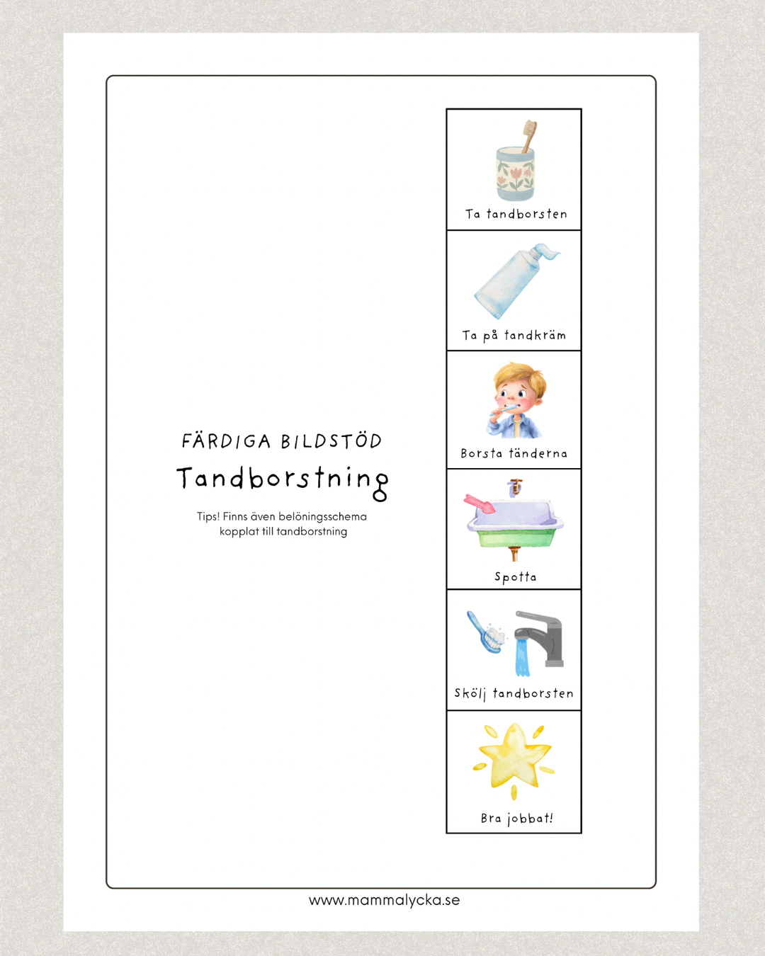 Bildstöd - Tandborstning